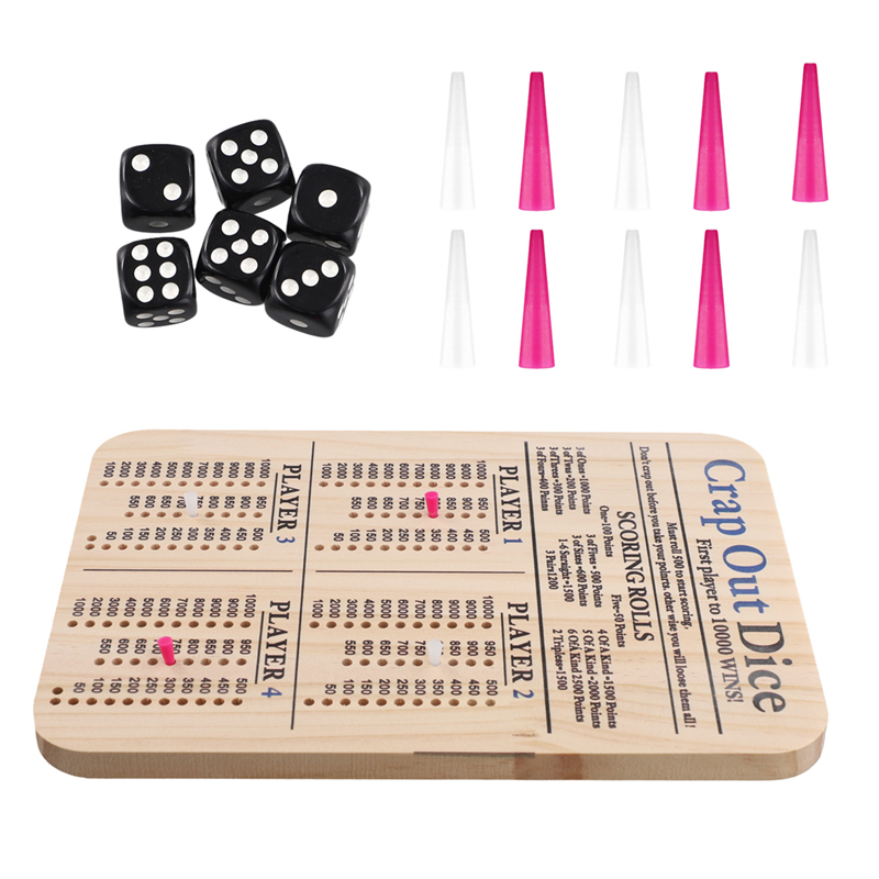 Wooden Crap Out Dice Score Boa - Board Game Family 评论和价格